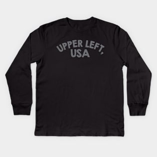 Upper Left, USA Kids Long Sleeve T-Shirt